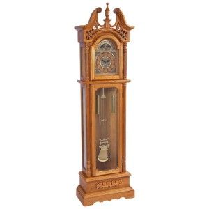 Edward Meyer Oak Grandfather Clock with Beveled Glass Hhgfcoak