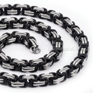Mens Boys 316L Stainless Steel Byzantine Box Necklace Chain /10