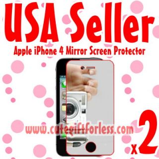 2X USA Fast Mirror Screen Protector Apple iPhone 4 4G