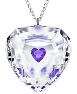 Swarovski Necklace, Rhodium Plated Crystal Truthful Heart Pendant