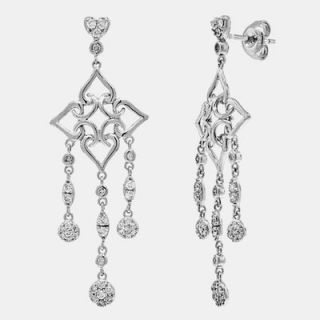 68 Ct Diamond Drop Chandelier Earrings 18K White Gold Dangling