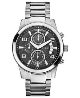 GUESS Watch, Mens Chronograph Stainless Steel Bracelet 44mm U0075G1