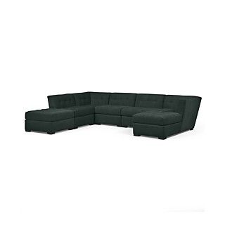 Roxanne Fabric Modular Sectional Sofa, 6 Piece (Square Corner Unit