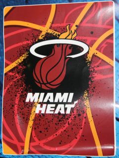 NBA Licensed Miami Heats Royal Plush Raschel Throw Blanket Twin Size