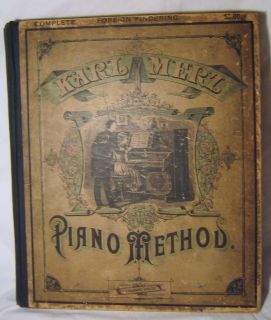 Antique Copyright 1885 Karl Merz Piano Method Hardcover