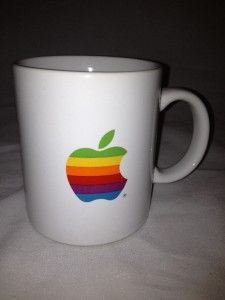 Rainbow Apple Logo Mac Macintosh Computer Micro Center Coffee Cup Mug