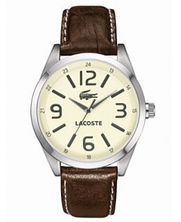 Lacoste Watch, Mens Montreal Brown Leather Strap 44mm 2010618