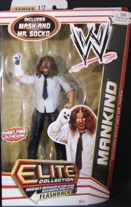 Elite Collection Series 17 Mankind Mick Foley Mask and Mr Socko