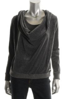 Michael Kors New Gray Velour 2 in 1 Deep Cowl Neck Pullover Top