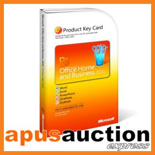 MS Office Home and Business 2010 PKC Version Product Key Card New PC