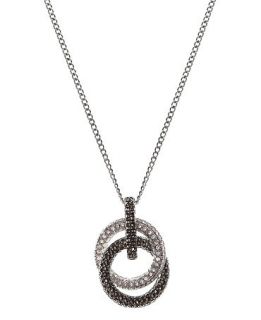 Judith Jack Necklace, Marcasite and Crystal Loop Pendant   Fashion
