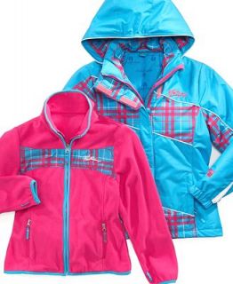 Weatherproof Kids Jacket, Girls 3 in 1 Parka and Fleece Jacket