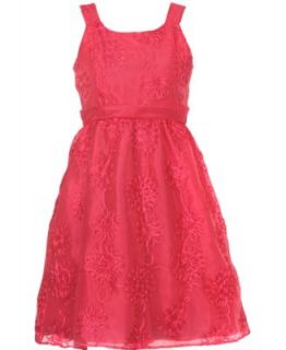 Sweet Heart Rose Kids Dress, Girls Floral Embroidered Dress