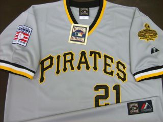 New Pittsburgh Pirates 21 Roberto Clemente Champion Patch Throwback