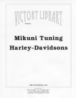 Mikuni Tuning for Older Harley Davidson Indian Twins