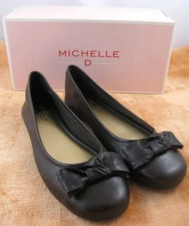 Michelle D Womens Brown Flats 8 Medium Leather New in Box
