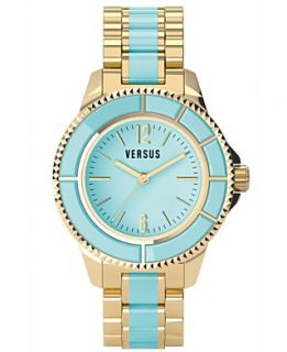 Versus by Versace Watch, Unisex Tokyo Light Blue Enamel and Gold Ion