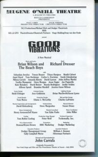 Beach Boy Good Vibrations Broadway Cast Signed Autograph Playbill