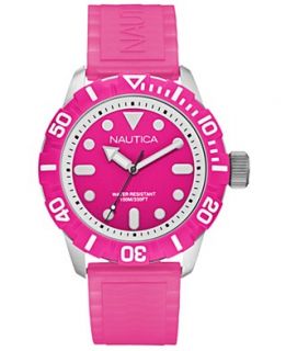 Nautica Watch, Womens Pink Silicone Strap 44mm N09607G