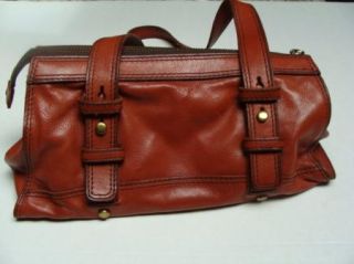 Fossil Fifty Four Brown Leather Handbag Satchel Hobo Purse