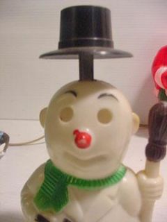 PC Lot Vintage Hard Plasitic Santas Snowmen Lights Candy Toys
