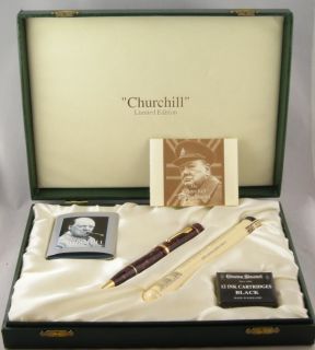 Stewart Churchill Combo Ltd Ed Burgundy Fountain Pen/Ballpoint In Box