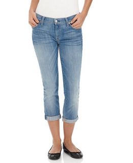 For All Mankind Jeans, Cropped Cuffed Skinny Light Wash   Womens