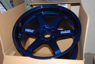 17 Volk Racing 17x8 4x100 41 TE37 Mag Blue 1 Wheel Rim Volks