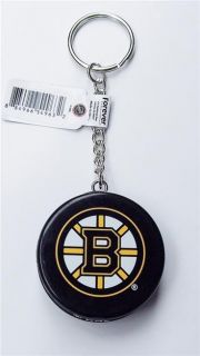 Boston Bruins Team Image Hockey Puck Keychain Key Chain