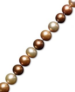 Pearl Bracelet, 14k Gold Multicolored Chocolate Cultured Freshwater