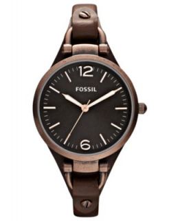 Fossil Watch, Womens Georgia Ash Gray Leather Strap 32mm ES3077   All