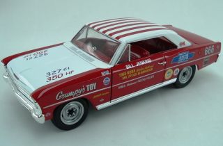18 Auto World Supercar NHRA Record Holder Red 1966 Nova Grumpys Toy