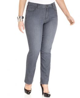 Not Your Daughters Jeans Plus Size Jeans, Marilyn Straight Leg, Grey