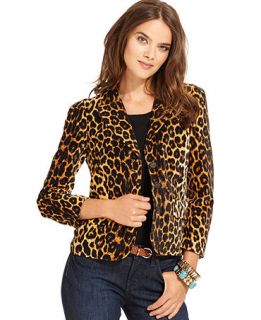 Lucky Brand Jeans Jacket, Kaela Leopard Print Blazer   Womens Jackets