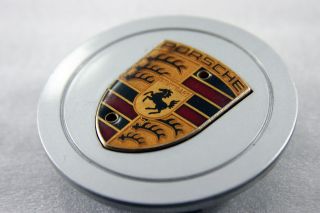 OEM Porsche Center Cap   Silver w/ Gold Crest   993.361.303.07   78mm