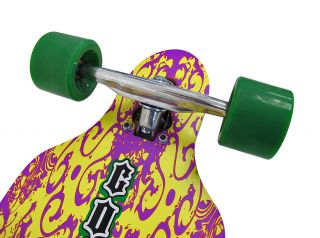 42 inch Drop Through Complete Longboard Speed Skateboard Skull Graphic