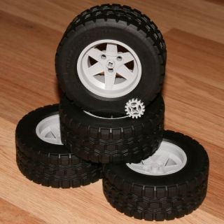 Lego Technic Large Wheels Tyres Tires Set of 4 Big Massive 94 3x38mm
