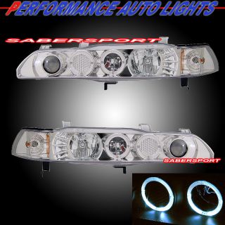 90 93 ACURA INTEGRA 1PC Style Headlamps w/ Dual Halo Rim and built in