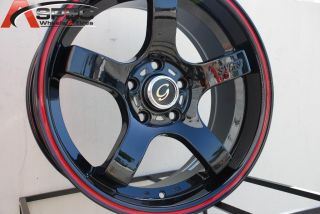 Wheel 5x108 38 Black Red Line Rim Fits Volvo V50 S40 V40 C70