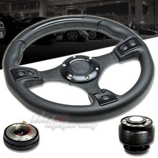 Release Hub T380 Black 320mm Racing Steering Wheel Civic CRX EF
