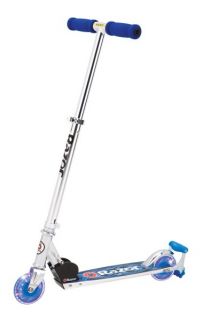 Razor Spark Dlx Deluxe Kick Scooter w LED Wheels Blue