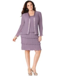 Onyx Plus Size Dress and Jacket, Sleeveless Lace Overlay Sequin Sheath
