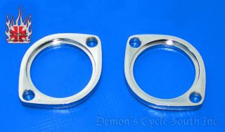 Chrome Exhaust Flanges Flange Kit Fit All Harley 84 Up