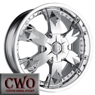 20 Chrome Baccarat Athlete Wheels Rims 5x115 5x120 5 Lug Charger BMW 5