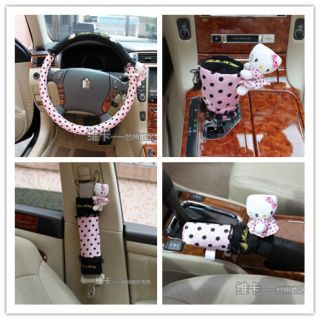 5pcs Hello Kitty Car Steering Wheel Gear Shift Handbrake Seat Belt