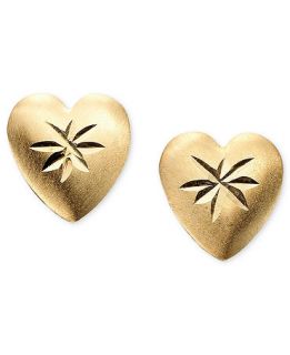 Childrens 14k Gold Heart Shaped Earrings   Kids Jewelry & Watches
