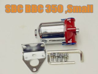 SBC BBC 350 Chrome Fuel Filter Red Top 3 8in NPT 10 Micron Street