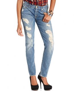 For All Mankind, Cigarette Skinny Destroyed Light Wash   Womens