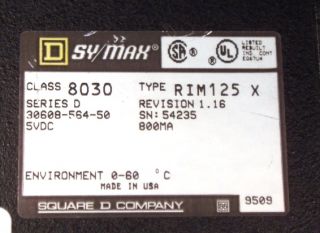Square D Symax 8030 Rim 125 Analog Input Module UVG