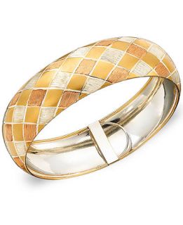 14k Gold over Sterling Silver and Sterling Silver Braclet, Tri Color